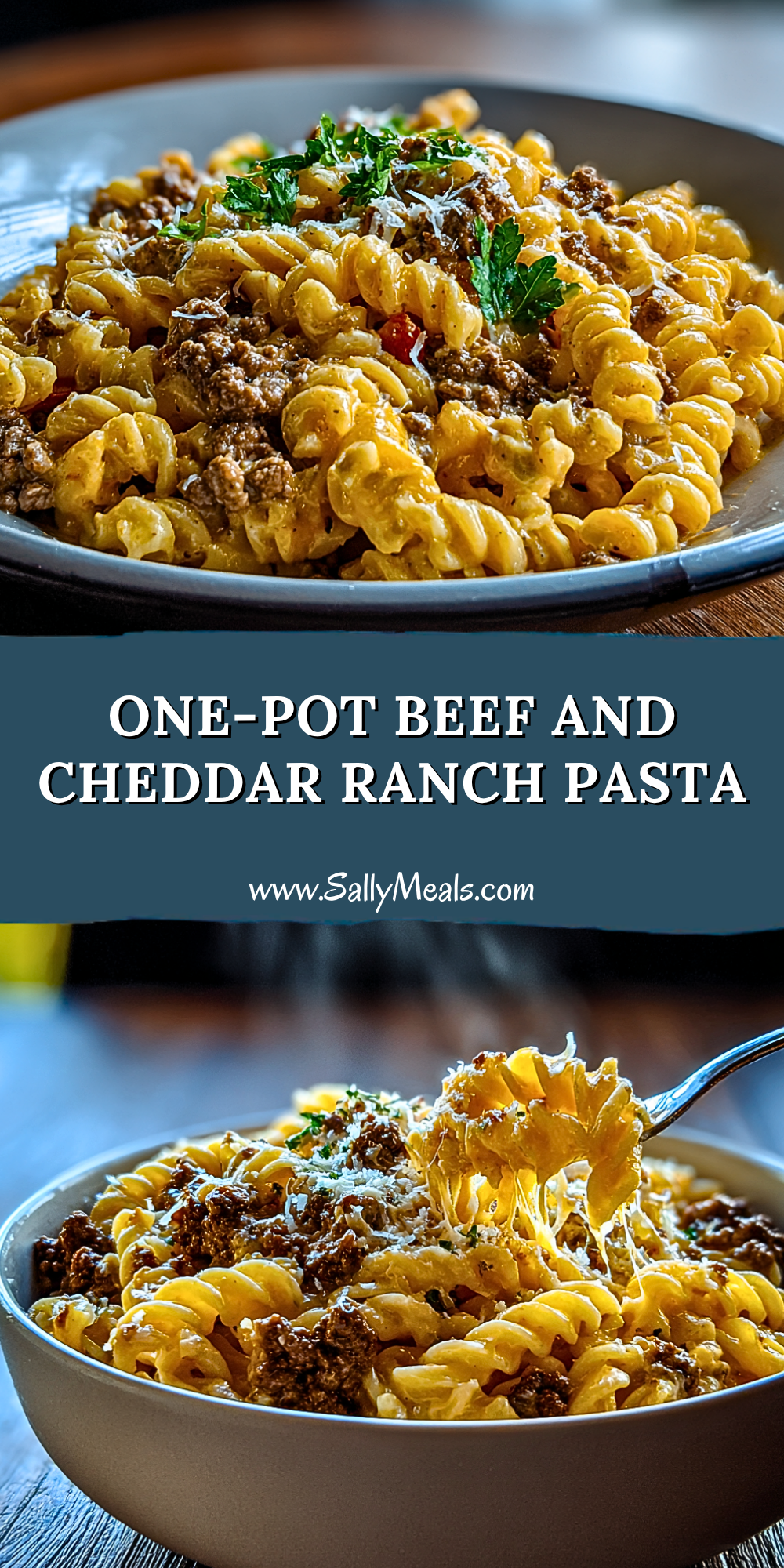 One-Pot Beef and Cheddar Ranch Pasta - Sally Meals